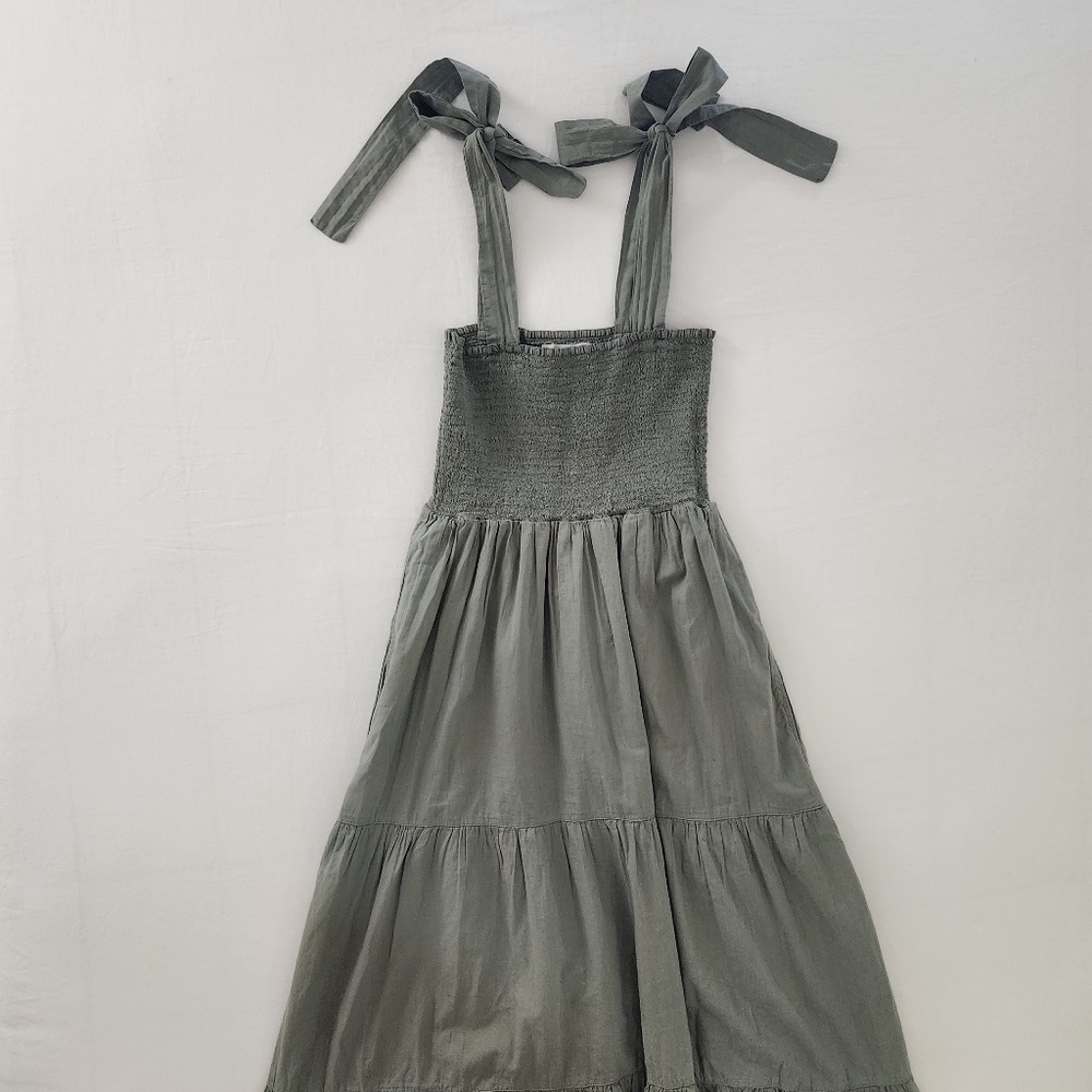 XIRENA Lorraine Tiered Maxi Dress in Olive Green - Size XS - Picture 5 of 7